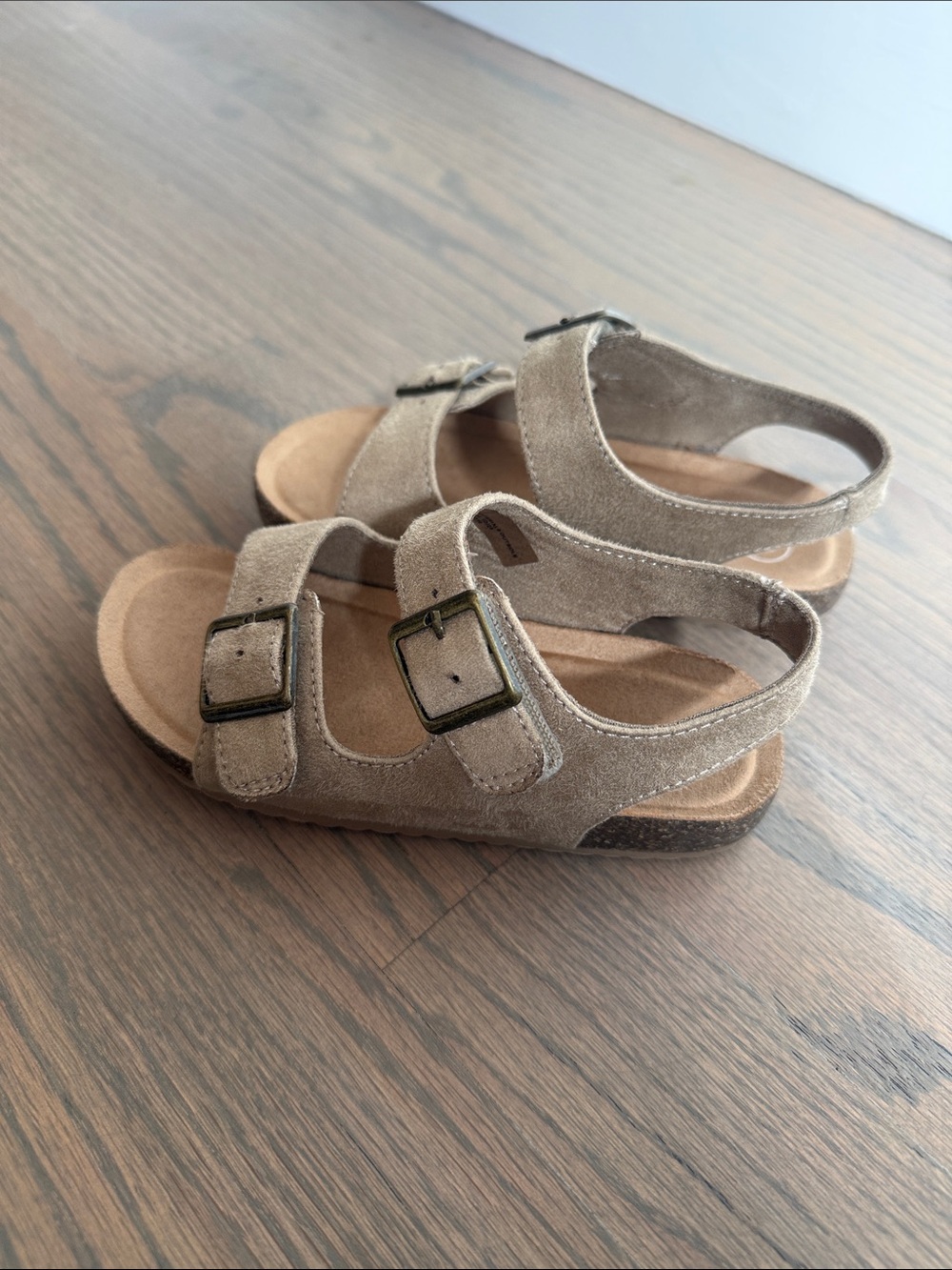 Cat & Jack Kids Suede Double Buckle Sandals - Taupe